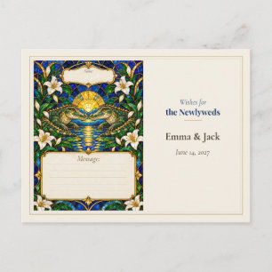 Wunschbuch für die Hochzeit mit Krokodil-Motiv Postkarte