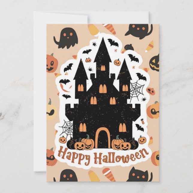Wünsche Custom Happy Halloween Feiertagskarte (Vorderseite)