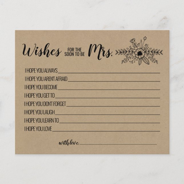 Wünsche, dass der Bald Frau Advice Rustic Karte wi (Vorderseite)