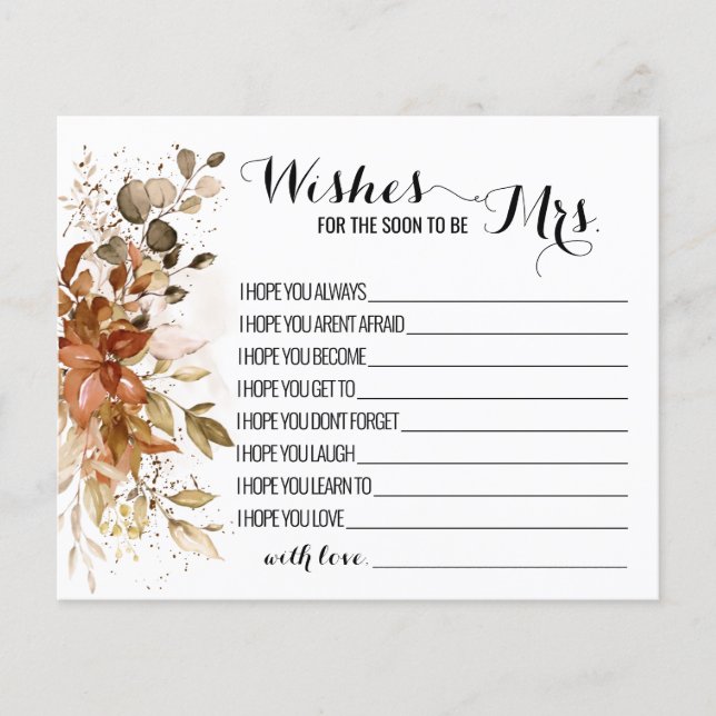 Wünsche, dass der Bald Mrs. Hochzeit im Herbst Sho Flyer (Vorne)