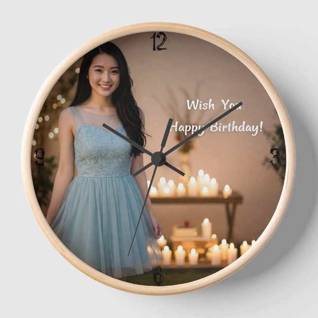 wünsche dir glücklichen Geburtstag Uhr (Vorderseite)