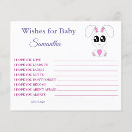 Wünsche eines Babys, Kaninchen, Babyduschkarte Flyer