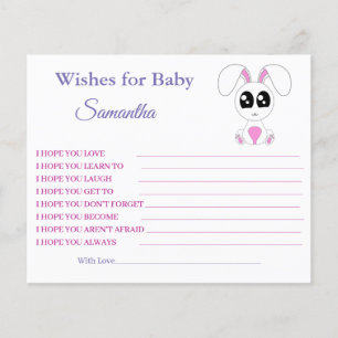 Wünsche eines Babys, Kaninchen, Babyduschkarte Flyer