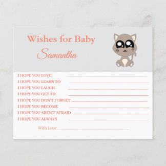 Wünsche eines Babys, Katze, Baby Duschkarte Flyer