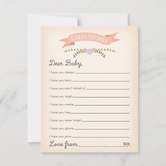 Wünsche für Baby - Baby Showcard (Vorderseite)