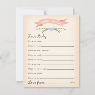 Wünsche für Baby - Baby Showcard
