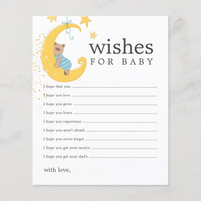 Wünsche für Baby Bear Baby Shower Cards (Vorderseite)