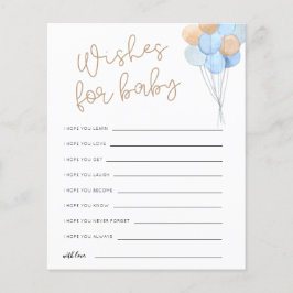 Wünsche für Baby Blue Tan Balloons Advice Card