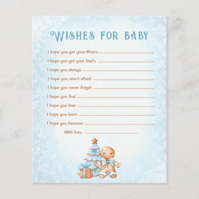 Wünsche für Baby Card Weihnachtsjunge Babydusche (Vorderseite)
