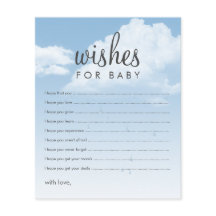 Wünsche für Baby Clouds Babyduschberatungskarten
