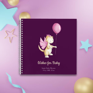 Wünsche für Baby-Drachen-Mädchen Baby Shower Gäste Notizbuch