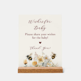 Wünsche für Baby-Dusche Beere Wildblume Floral Acrylschild