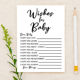 Wünsche für Baby-Dusche Briefpapier