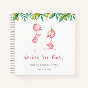 Wünsche für Baby Flamingo Baby Shower Gästebuch Notizbuch