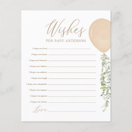 Wünsche für Baby Gold Balloon Baby Showspiel