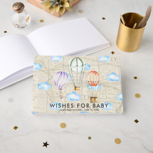 Wünsche für Baby Heißluftballon Babydusche Gästebuch
