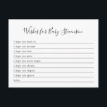 Wünsche für Baby, JEDER FARBHINTERGRUND! Postkarte<br><div class="desc">Lassen Sie Ihre Gäste diese Wünsche für Babykarten an der Dusche ausfüllen und gerettet, sie mit Ihrem Kind zu teilen, wenn sie älter werden. Die Hintergrundfarbe kann auf alles geändert werden, was Ihnen gefällt (oder auf Weiß verlassen werden). Lesen Sie unsere Farbveränderbare Kollektion für weitere Ideen. Kontaktieren Sie mich unter...</div>