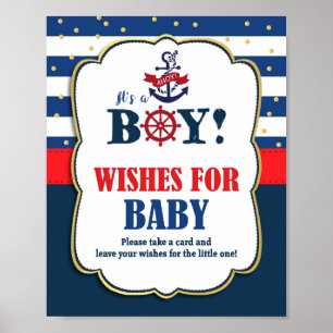 Wünsche für Baby Nautical Baby Shooting Activity Poster