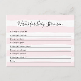 Wünsche für Baby, pinkfarbene Mädchen-Dusche Postkarte