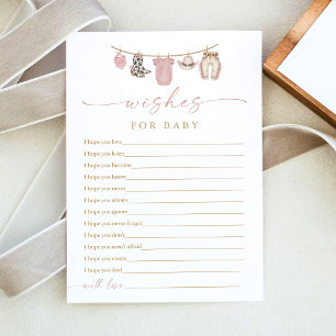 Wünsche für Baby-Spielkarten für Baby Shower mit W Einladung
