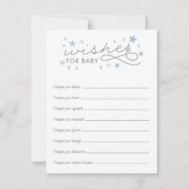 Wünsche für Baby Star Baby Duschkarte Blue