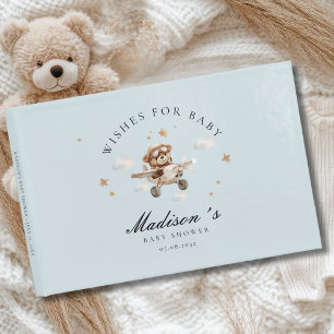 Wünsche für Baby! Teddy Bear & Airplane Gästebuch
