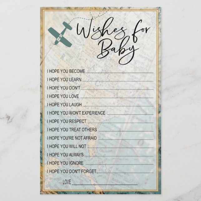 Wünsche für Baby Travel Baby Showroom Guest Memory (Vorderseite)