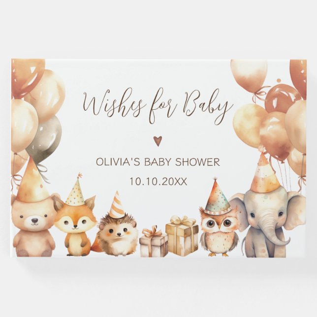 Wünsche für Baby Woodland Baby Shower Gästebuch (Vorderseite)