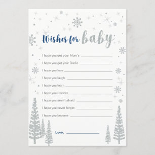 Wünsche für Babykarte, Blaues Baby Shower-Spiel fü Einladung