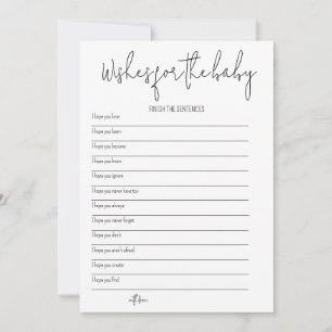 Wünsche für das Baby - Baby Shower Game Einladung