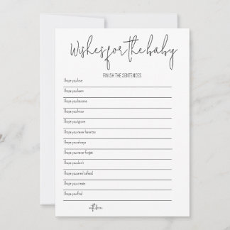 Wünsche für das Baby - Baby Shower Game Einladung