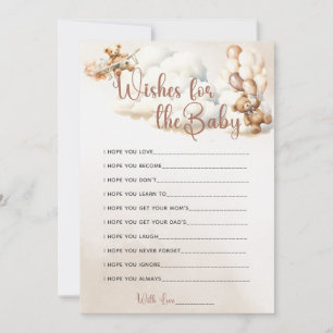 WÜNSCHE FÜR DAS Baby Duwer Game Niedlich Bären Bal Einladung