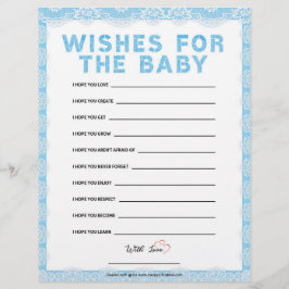 Wünsche für das Baby [Luxusklasse [blau] Briefbogen