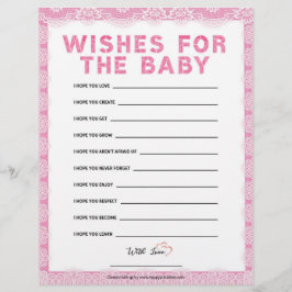 Wünsche für das Baby [Luxuslackierung [rosa] Briefbogen