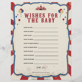 Wünsche für das Baby [Thema Circus] Briefbogen