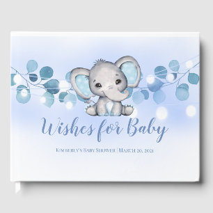 Wünsche für das Babybuch Blue Boy Elefant Gästebuch