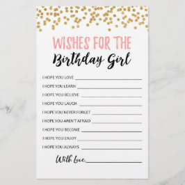 Wünsche für das Geburtstagsmädchen Geburtstagspart