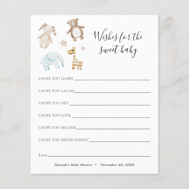 Wünsche für das süße Baby (Vorderseite)