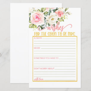 Wünsche für den Bald zu Mrs. - Pink Floral & Gold