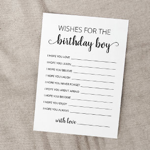 Wünsche für den Geburtstagsjungen Birthday Party C Einladung