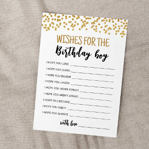 Wünsche für den Geburtstagsjungen Birthday Party C Einladung