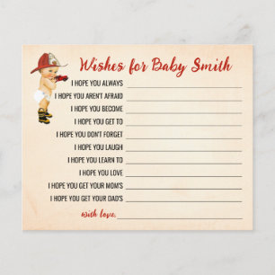 Wünsche für die Baby Firefighter Baby Shower Card Flyer