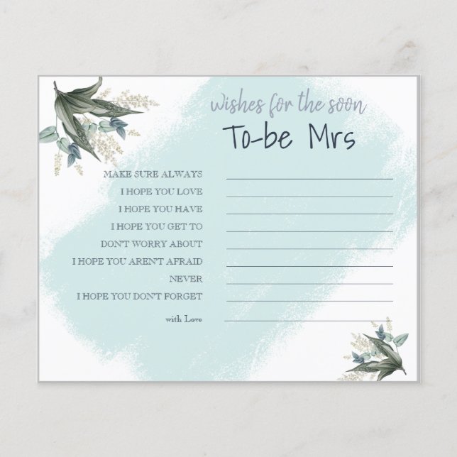 Wünsche für die bald anstehende Frau Brautparty Ca Flyer (Vorne)