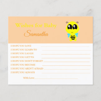 Wünsche für ein Baby, Biene, Baby Duschkarte Flyer