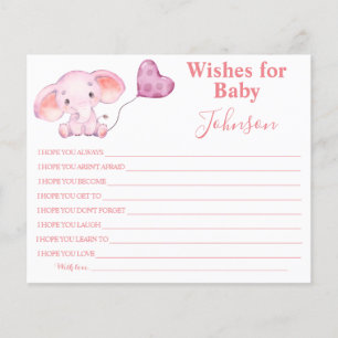Wünsche für Kinder Baby Elephant Babyduschkart Flyer
