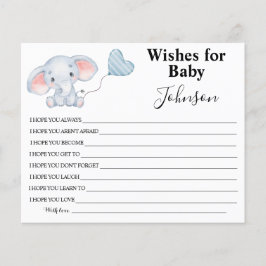 Wünsche für Kinder | Baby Elephant | Babyduschkart Flyer
