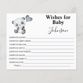 Wünsche für Kinder | Baby Panda | Babyduschkarte Flyer