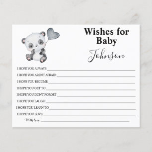 Wünsche für Kinder Baby Panda Babyduschkarte Flyer