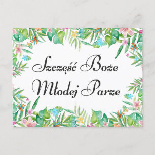 Wünsche für Polnisches Jungpaar Postkarte