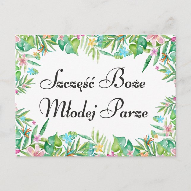 Wünsche für Polnisches Jungpaar Postkarte (Vorderseite)